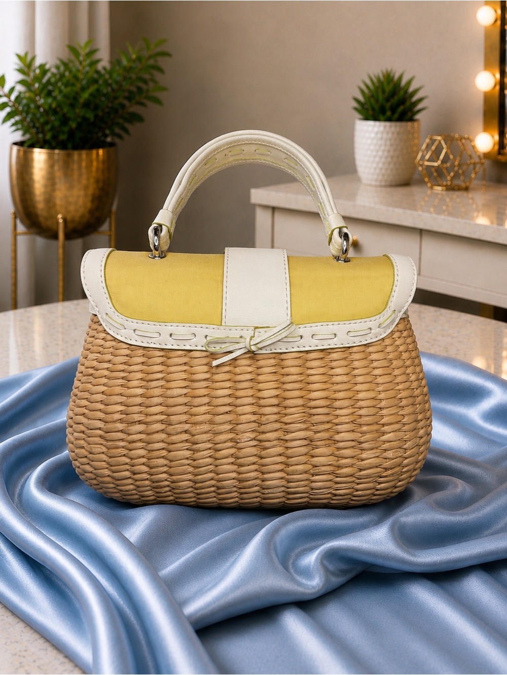 Coach A04K-6272 Vintage Hobo Straw Woven Hand Bag Limited Edition - Picture 2 of 7